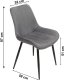 Krzesło tapicerowane welurowe do salonu jadalni velvet loft grafitowe 8