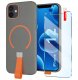 Etui z Paskiem na palec Matowe SZARE do iPhone 12 |do MagSafe +Szkło 1
