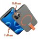 krainaGSM Etui z Paskiem na palec Matowe SZARE do iPhone 12 Pro |do MagSafe +Szkło 6