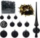 vidaXL Zestaw Bombek Choinkowych 120 pcs Czarny Z tworzywa sztucznego 2