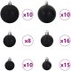 vidaXL Zestaw Bombek Choinkowych 120 pcs Czarny Z tworzywa sztucznego 4