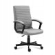 Fotel biurowy obrotowy tapicerowany tkaniną szary regulowany na kółkach 1