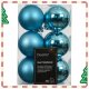 Bombki choinkowe zestaw 12 szt. niebieskie 6 cm błyszczące i matowe 2
