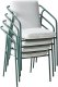 Zestaw 8 krzeseł ogrodowych z poduszkami ASCIANO Metal Zielony 8