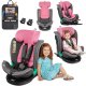 Fotelik samochodowy KinderKraft FOTELIK SAMOCHODOWY rotacyjny LEONARDO 360 różowo-szary 40-150 CM R129 ISOFIX 1