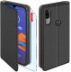 Etui z klapką do Motorola Moto E6 Plus Zamykane Czarne Futerał + Szkło 9H 1