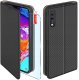 Etui z klapką do Samsung A70 Zamykane Czarne Futerał + Szkło 9H 1