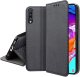 Etui z klapką do Samsung A70 Zamykane Czarne Futerał + Szkło 9H 5