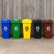 Zestaw 5 koszy na śmieci pojemniki 5x120L niebieski zielony żółty czarny brązowy makulatura szkło plastik odpady zmieszane BIO g EDUKAMP 4