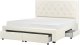 Łóżko z szufladami Welur LIEVIN 180 x 200 cm Kremowy 1