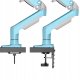 F80-XM Gulf Blue Solidny Ergonomiczny Uchwyt do Monitora 17'-30' Regulacja 3D VESA PIVOT 12