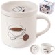 Kubek do Parzenia Herbaty Ziół Naparów z Pokrywką Porcelanowy ORION 420 ml 5