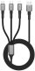 Kabel USB Tech-Protect USB-A - USB-C + microUSB + Lightning 1.2 m Szary (5906302330294) 1