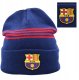 Czapka Zimowa Dla Dorosłych FC Barcelona Herb Logo Granatowa Paski Akrylowa 1