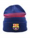 Czapka Zimowa Dla Dorosłych FC Barcelona Herb Logo Granatowa Paski Akrylowa 3