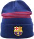 Czapka Zimowa Dla Dorosłych FC Barcelona Herb Logo Granatowa Paski Akrylowa 4