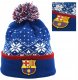 Czapka Zimowa FC Barcelona Dziecięca Pompon Herb Śnieżynka Świąteczna 2