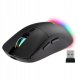 SILENT & RECHARGE - Dualna Bezprzewodowa Mysz Optyczna Bluetooth / RF 2.4GHz. Cichy klik, ładowalna USB-C, 3200dpi, czarna, podswietlenie rainbow. 7