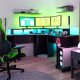 Biurko Gamingowe Narożne Supernova222 Led - Czarne 8