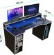 Biurko Gamingowe Supernova211 Led - Czarno-Białe 9