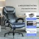 Fotel biurowy gabinetowy Ergonomiczny z podnóżkiem skórzany regulowany 3