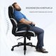 Fotel biurowy gabinetowy Ergonomiczny z podnóżkiem skórzany regulowany 4