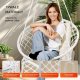 Fotel Wiszący Ogrodowy z Poduszką Styl Boho Udźwig 150 kg 3
