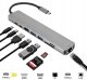 HUB ADAPTER 8W1 USB-C 3.0 SD FT HDMI 4K PD LAN RJ45 USB-C MHL Thunderbolt 3 10
