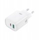 XO wall charger CE29 PD 20W 1x USB-C 1x USB white + cable USB-C - USB-C 5