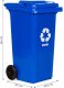 Kosz na śmieci pojemnik 120L kubeł śmietnik niebieski makulatura gumowe koła 10
