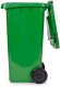 Zestaw 3 koszy na śmieci pojemniki 3x120L niebieski zielony żółty makulatura szkło plastik gumowe koła 7