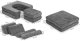 Sofa składana modułowa dla dzieci duża 2-osobowa DIY 10 miękkich poduch tkanina szenilowa - szara ECOTOYS 10