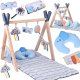 Stojak Drewniany Mata Edukacyjna Gimnastyczna Baby Gym dla Niemowląt ZA5882 1