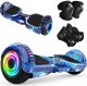 Deskorolka elektryczna Hoverboard z głośnikiem Bluetooth światłem LED ochraniaczami 6.5'' 1