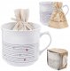Kubek ceramiczny z woreczkiem na herbatę biały SERCE duży 650 ml ORION 128852 7