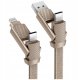 Energea Kabel Bazic GoCharge Alucable 4w1 (USB-A/USB-C - USB-C/Lightning) 15cm 60W 3A PD Fast Charge złoty 2