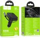 Ładowarka samochodowa Hoco ze zwijanym kablem 2 x USB C + USB A QC PD 65W NZ18 czarna 5