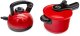 DUŻY ZESTAW KUCHENNY GARNKI KUCHENKA CZAJNIK AKCESORIA SZTUĆCE DŹWIĘKI CZERWONY 3