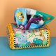 Polesie SORTER SENSORYCZNY PUDEŁKO Z CHUSTECZKAMI MONTESSORI PLUSZOWE CYFRY LITERY 12