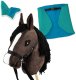 Zestaw Skippi - Hobby Horse Gniady - Derka i nauszniki - mięta i niebieski 1