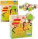 LeanToys Drewniana Układanka Klocki Farma Puzzle Edukacyjne Zwierzęta 6 Obrazków 1