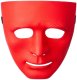 LeanToys Maska Anonim Karnawałowa Halloweenowa Na Gumce Biała Czerwona 3