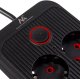 Listwa zasilająca Maclean, przedłużacz 6 gniazd + 4xUSB, 110-240V AC  50/60Hz, 2.1A max 2500W, 3m, czarna,MCE391 B 4