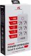Listwa zasilająca Maclean, przedłużacz 6 gniazd + 4xUSB, 110-240V AC  50/60Hz, 2.1A max 2500W, 3m, czarna,MCE391 B 6
