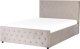 Łóżko z pojemnikiem Welur AMIENS 140 x 200 cm Beżowoszary 1