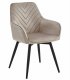 Krzesło do jadalni NANA ciemnobeżowe welur obrotowe nogi czarne x2 3