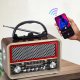 Radio Retro FM Solarne Bluetooth Przenośne na Baterie Kuchenne Antena USB-C 7