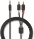 Kabelis Nedis AUX 3.5mm - 2x RCA 1m 5412810265015 CABW22200AT10 (5412810265015) 1