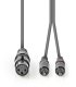 Kabel Nedis XLR - RCA (Cinch) x2 1.5m szary (COTH15220GY15) 2
