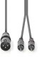 Kabel Nedis Kabelis XLR M - 2x RCA M 3m 5412810295760 COTH15200GY30 (5412810295760) 2